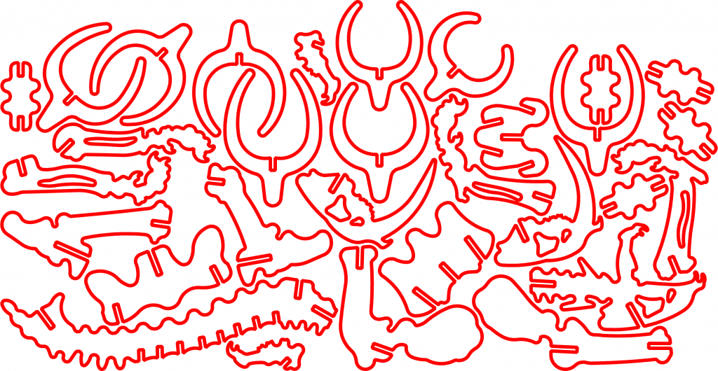 Tigre dientes de sable armable — vector para corte CNC