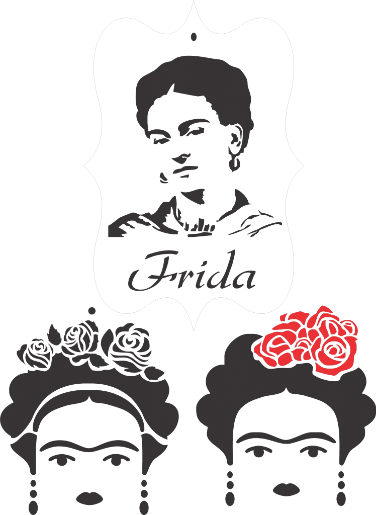 Rostros de Frida — vector para corte CNC