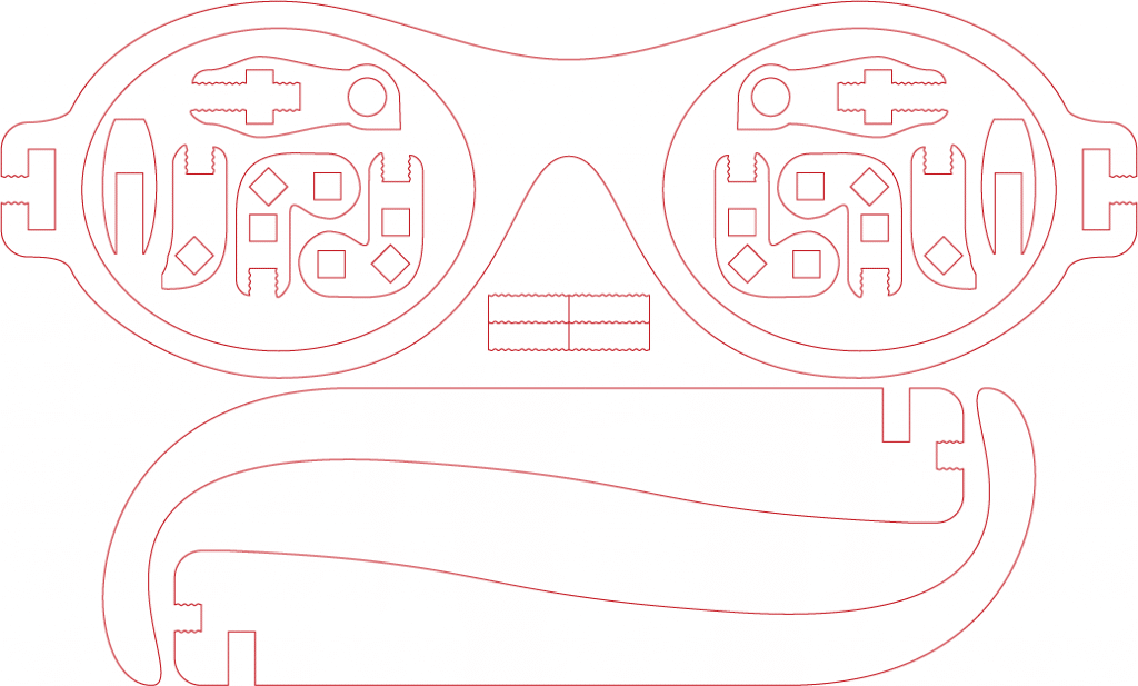 Lentes armables — vector para corte CNC