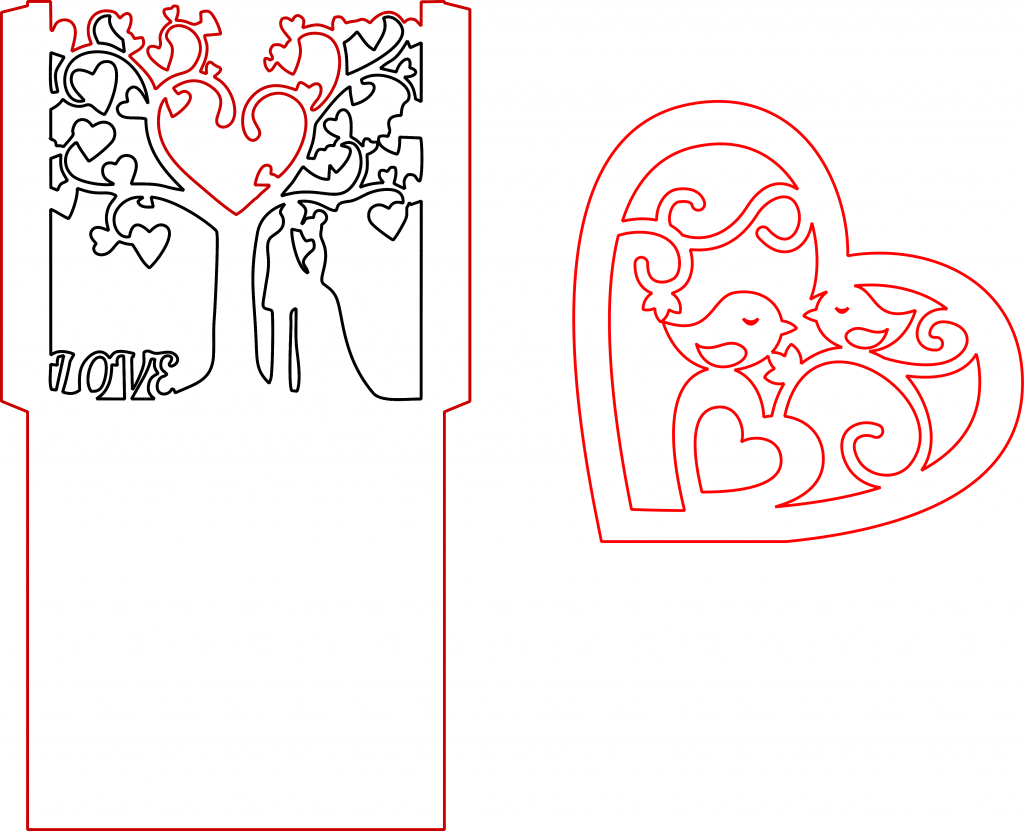 Invitación Amorosa — vector para corte CNC
