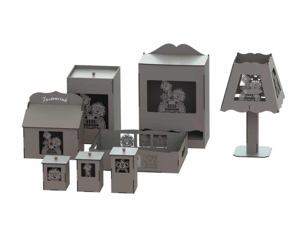 Kit para recámara de bebé — vector para corte CNC