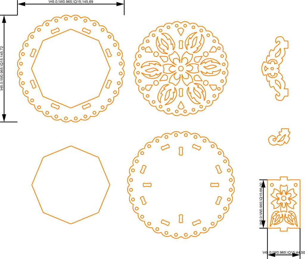 Lámpara flores — vector para corte CNC