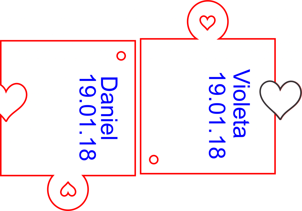 Llaveros de corazón — vector para corte CNC