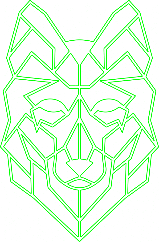 Lobo geométrico 3 — vector para corte CNC