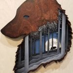 Lobo con Luna - Vector descarganle para corte CNC y grabado laser gratis | Stanser