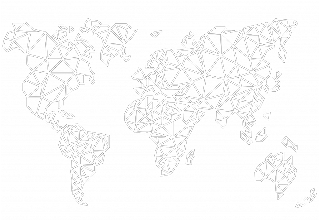 Mapamundi-geométrico — vector para corte CNC