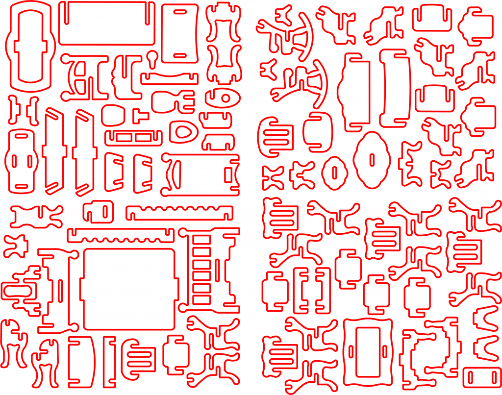 Muebles miniatura — vector para corte CNC