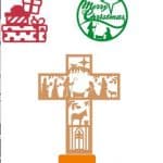 Cruz y esfera con nacimiento - Vector descarganle para corte CNC y grabado laser gratis | Stanser