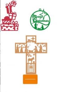 Cruz y esfera con nacimiento