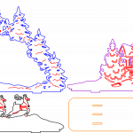 Paisaje navideño con base - Vector descarganle para corte CNC y grabado laser gratis | Stanser