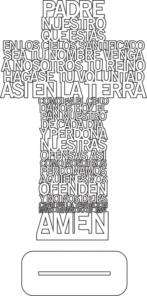 Cruz «Padre nuestro» 2 — vector para corte CNC