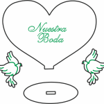Corazón con palomas - Vector descarganle para corte CNC y grabado laser gratis | Stanser