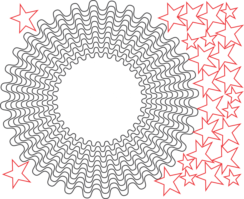 Estrellas y ondas — vector para corte CNC