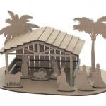 Nacimiento con palmeras - Vector descarganle para corte CNC y grabado laser gratis | Stanser
