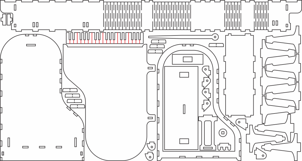 Piano 3D — vector para corte CNC