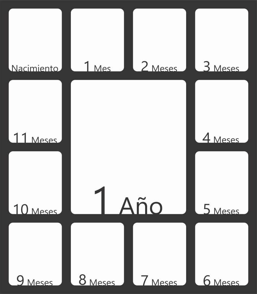 Portarretratos de meses — vector para corte CNC
