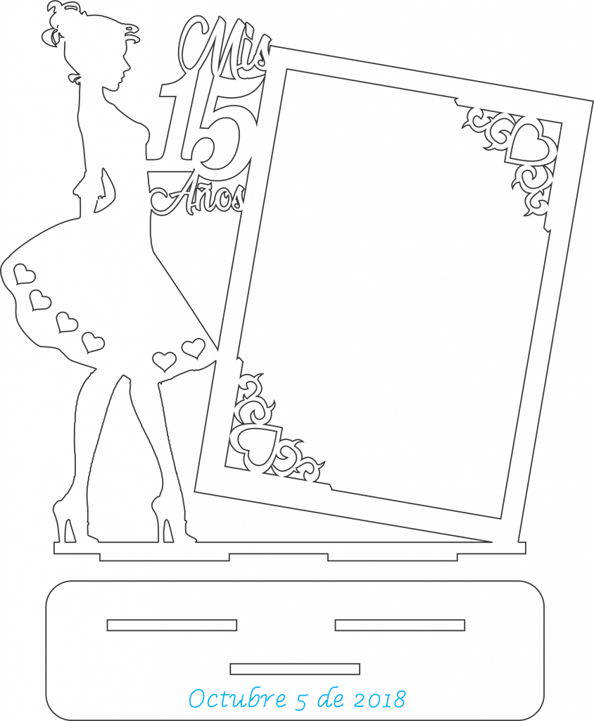 Portarretrato «Mis XV años» — vector para corte CNC