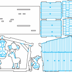 Nacimiento con granero - Vector descarganle para corte CNC y grabado laser gratis | Stanser