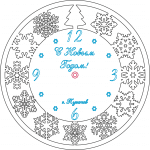 Reloj "Copos de nieve" - Vector SVG DXF para Laser CO2 - Descargable gratis | Stanser