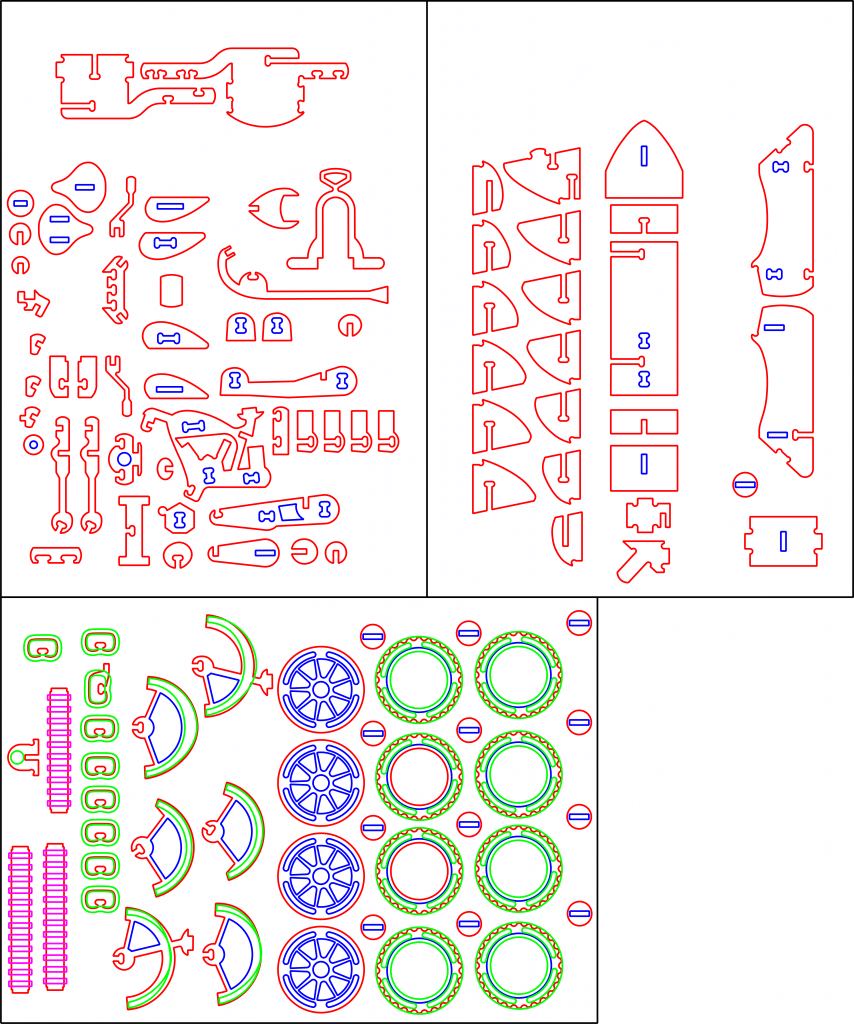 Motor completo — vector para corte CNC