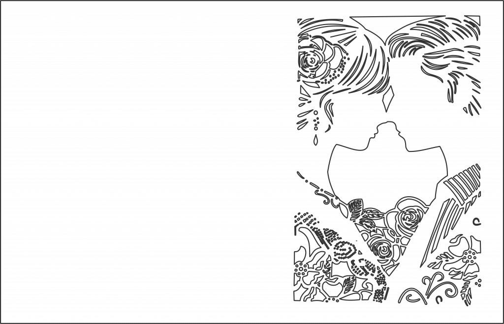 Tarjeta de matrimonio — vector para corte CNC