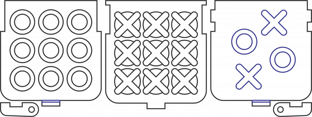 Juego «Tres en línea» — vector para corte CNC