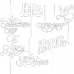 Toppers para pasteles - Vector descarganle para corte CNC y grabado laser gratis | Stanser