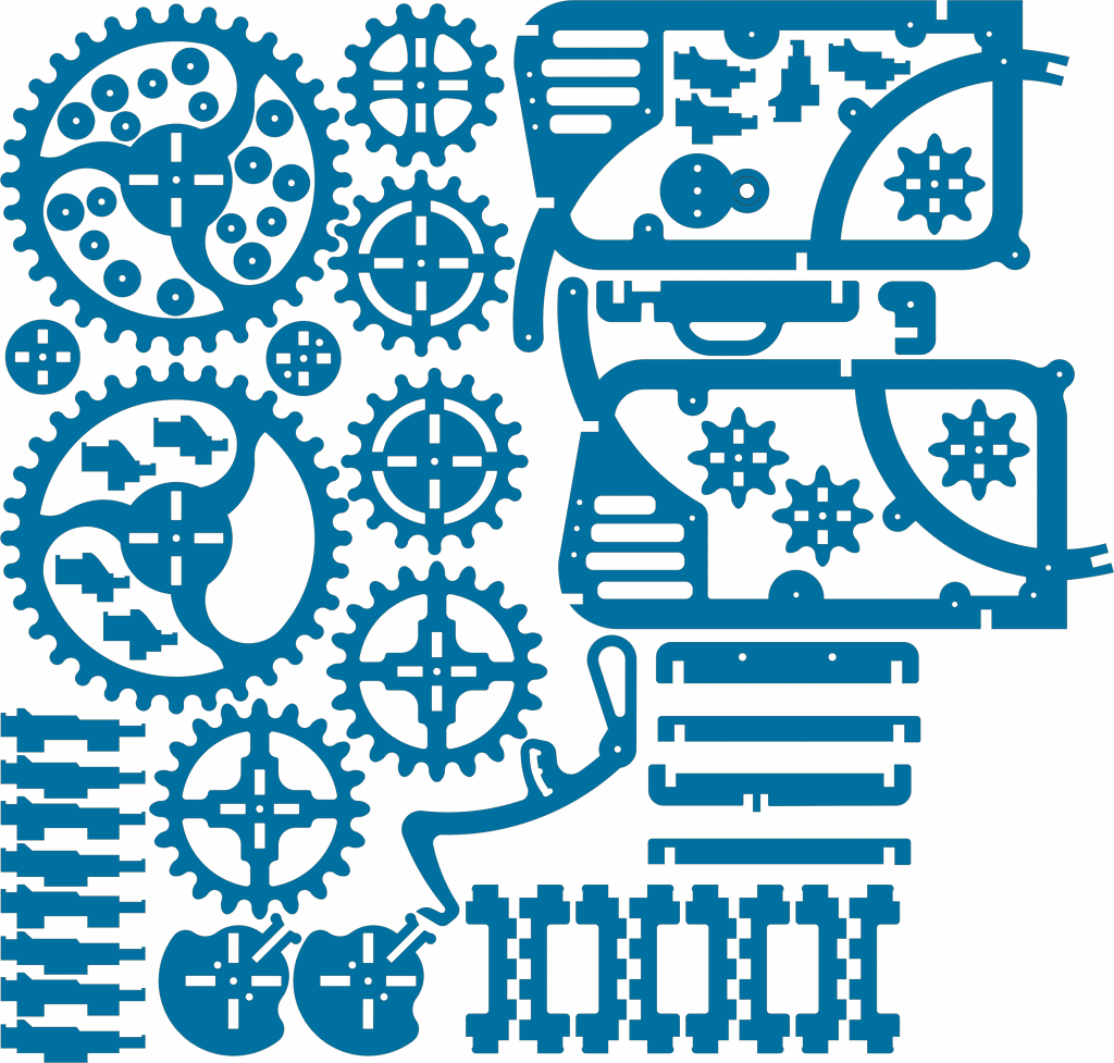 Tractor modelo «Ugears» — vector para corte CNC