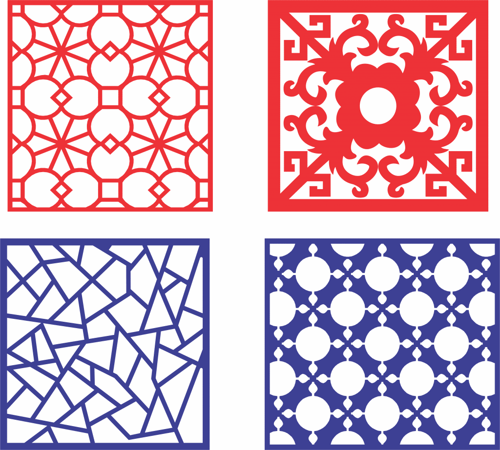 Cuadros con patrones decorativos — vector para corte CNC