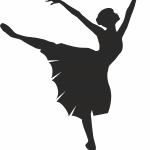Bailarina de tutú largo "arabesque" - Vector SVG DXF para CNC Router y Laser CO2 - Descargable gratis | Stanser