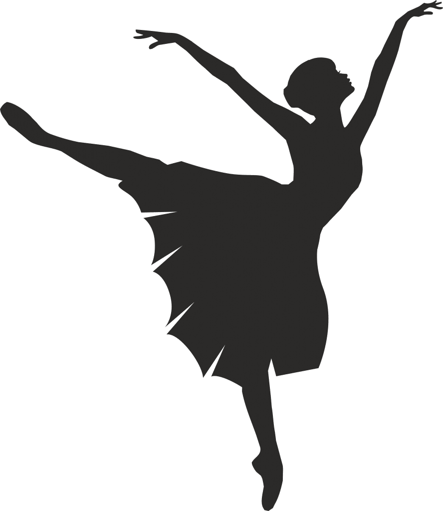 Bailarina de tutú largo «arabesque» — vector para corte CNC