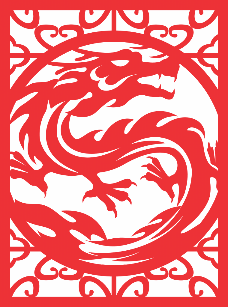 Cuadro de dragón — vector para corte CNC