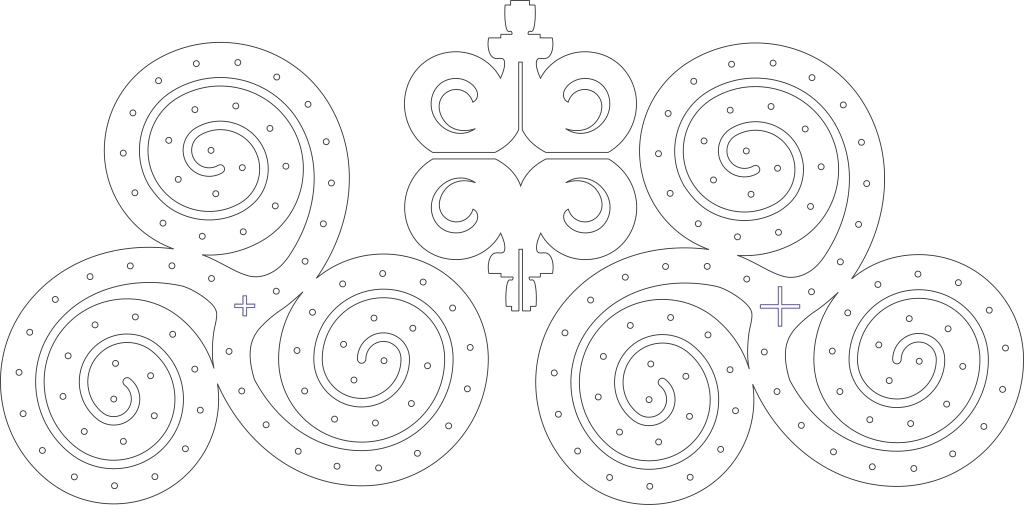Portapaletas de espirales — vector para corte CNC