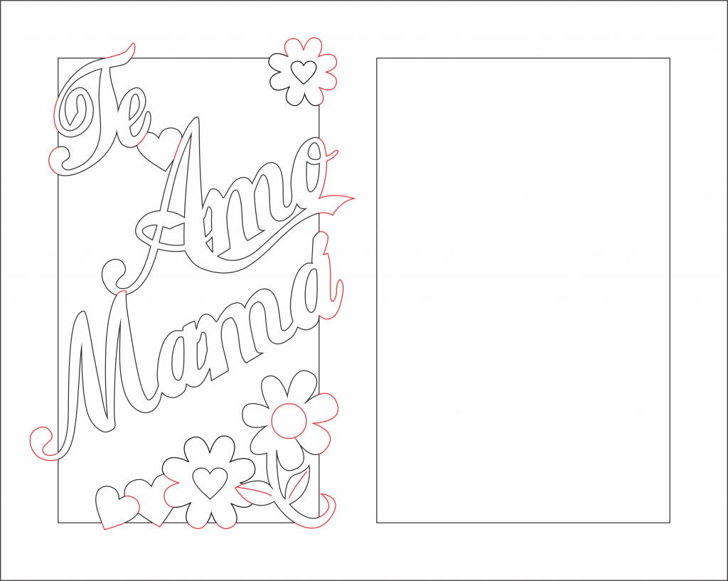 Portarretrato «Te amo mamá» — vector para corte CNC
