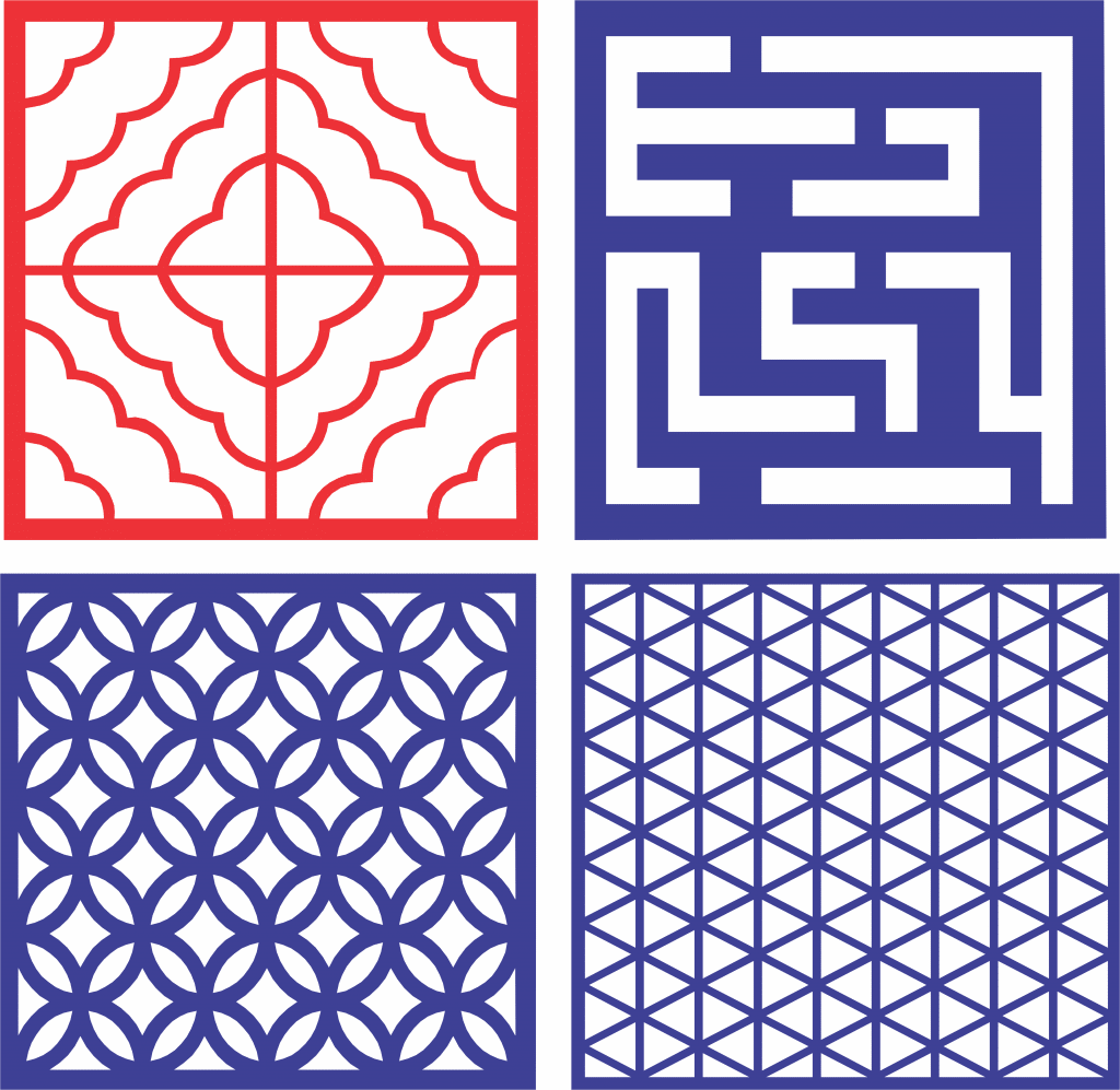 Cuadros con patrones decorativos 3 — vector para corte CNC