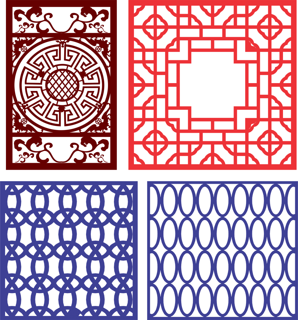 Cuadros con patrones decorativos 4 — vector para corte CNC