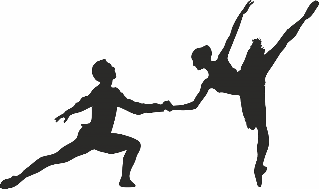 Par de bailarines — vector para corte CNC