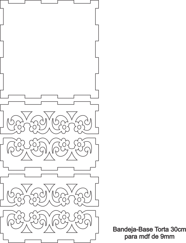 Base floreada para pastel — vector para corte CNC