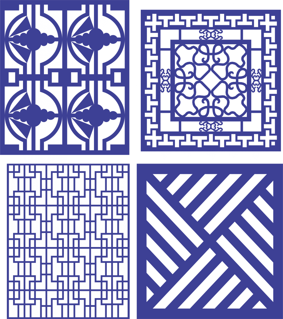 Cuadros con patrones decorativos 5 — vector para corte CNC