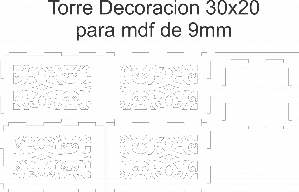 Torre para decoración — vector para corte CNC
