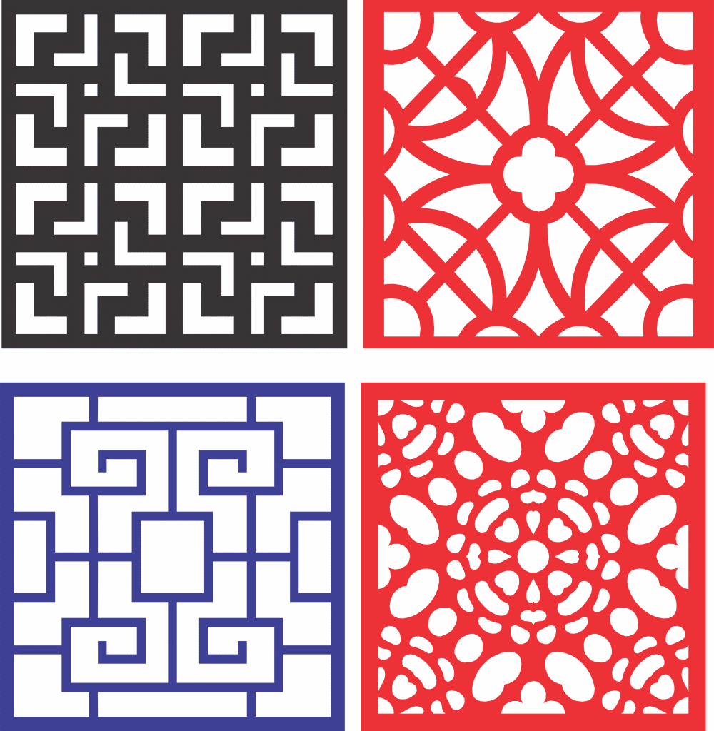 Cuadros con patrones decorativos 6 — vector para corte CNC