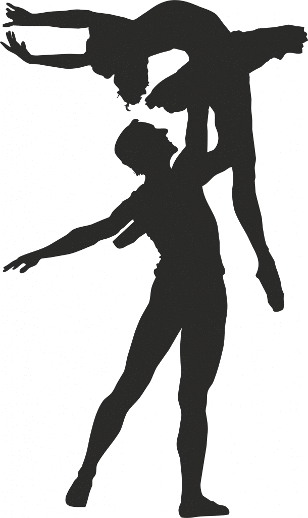 Bailarín levantando a bailarina — vector para corte CNC