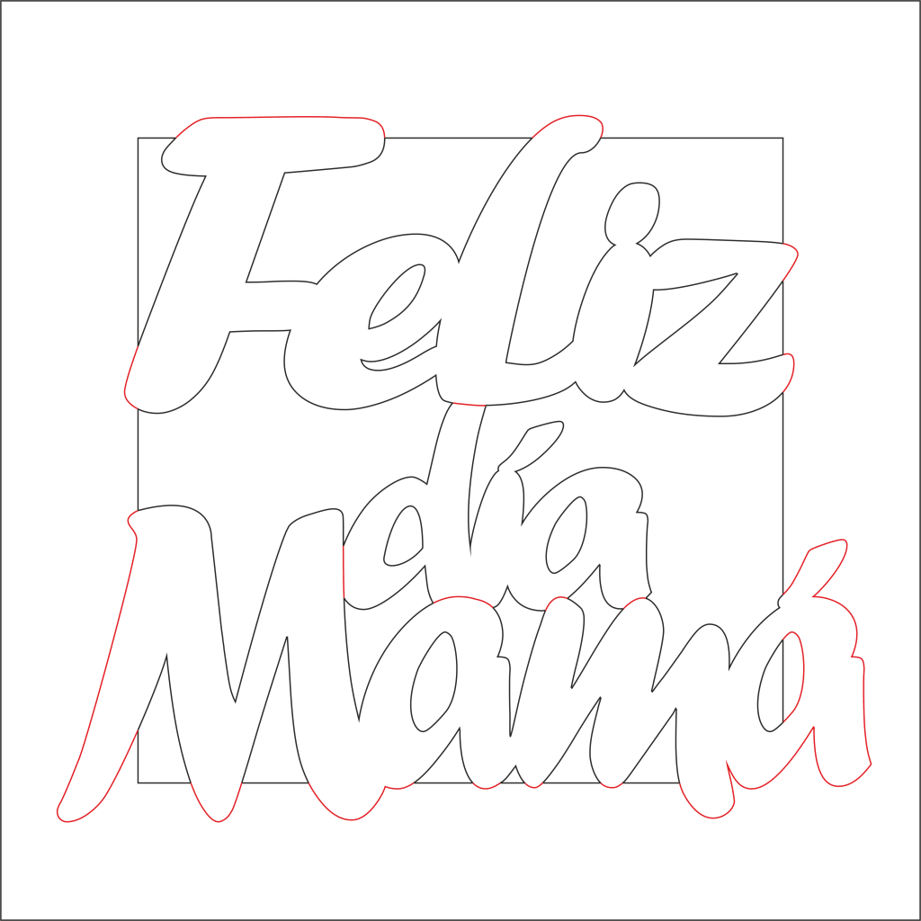 Cuadro «Feliz día mamá» — vector para corte CNC