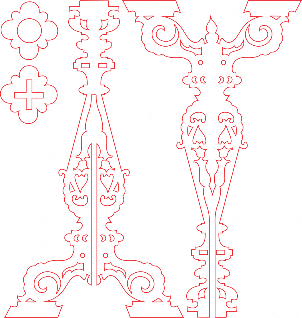 Candelabro barroco — vector para corte CNC