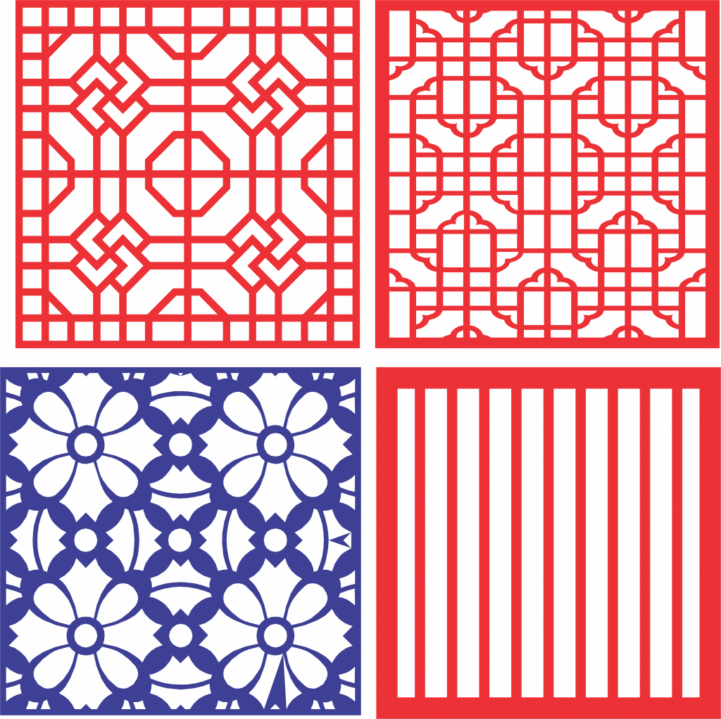 Cuadros con patrones decorativos 8 — vector para corte CNC