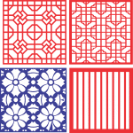 Cuadros con patrones decorativos 8 - Vector SVG DXF para CNC Router y Laser CO2 - Descargable gratis | Stanser