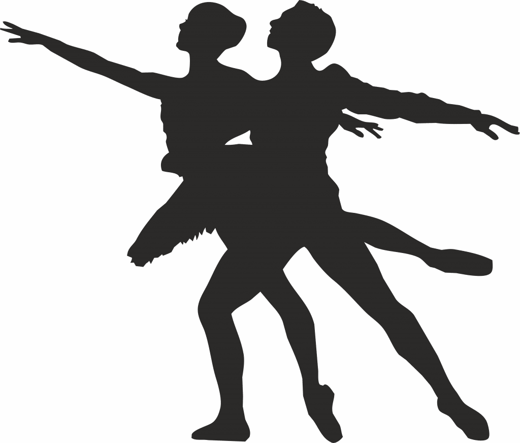 Bailarines abrazados — vector para corte CNC