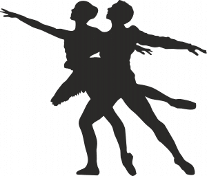 Bailarines abrazados