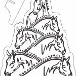 Pino Navideño de caballos - Vector descarganle para corte CNC y grabado laser gratis | Stanser