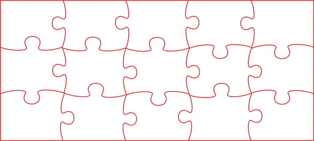 Rompecabezas 15 piezas — vector para corte CNC